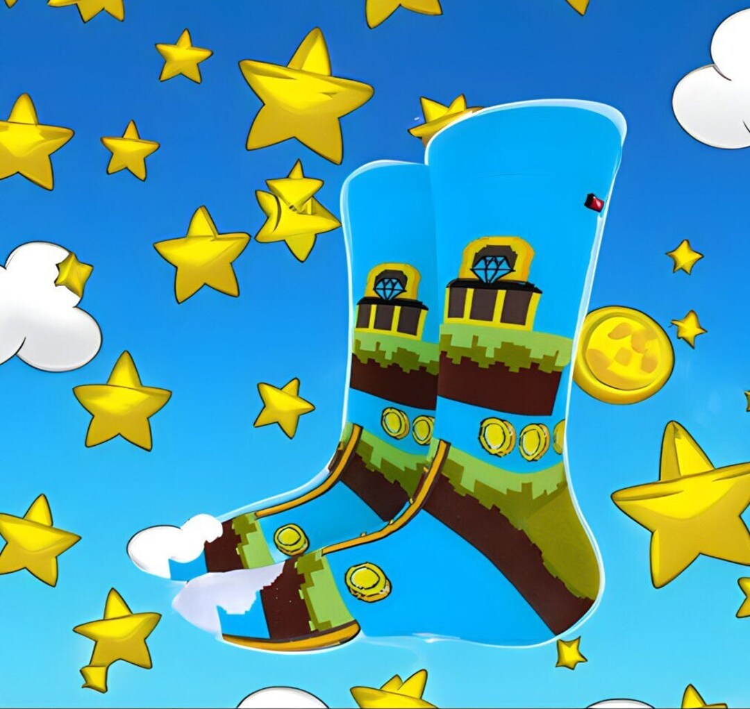 SUPER LAND Arcade Video Game Retro Fun Dress Socks Novelty Socks Crazy ...