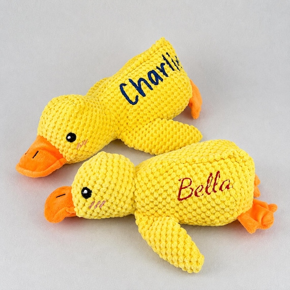 Personalized Duck Dog Toy, Custom Pet Plush Toy, Embroidered Puppy Toy, Dog Lover Gift, New Puppy Gift for Dogs, Gift for Pet Owners