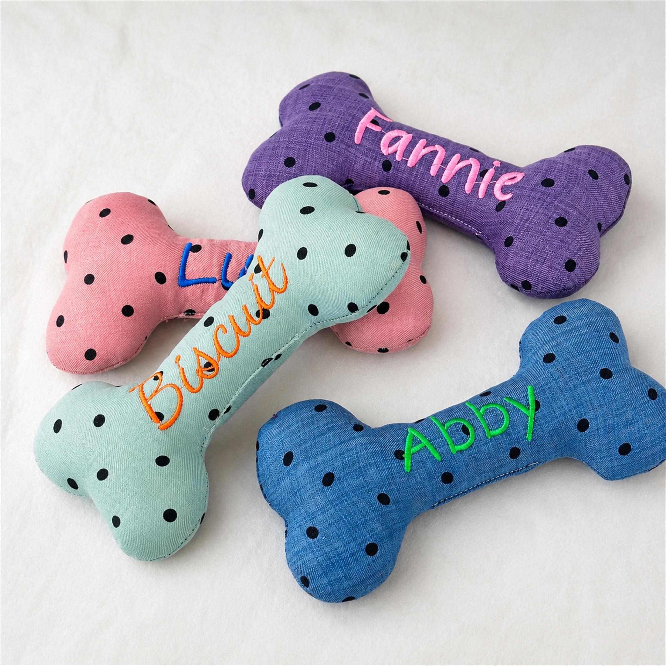 Personalized Bone Pet Toy, Custom Embroidered Dog toy, Pet Name toys, Gift for Pet Owner, New Puppy Gift, Gift for Dog Mom, Birthday gift