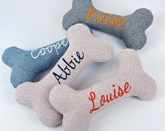 Personalized Bone Pet Toy, Custom Embroidered Dog toy, Pet Name toys, Gift for Pet Owner, New Puppy Gift, Gift for Dog Mom, Birthday gift
