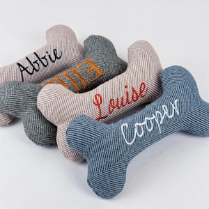 Personalized Bone Pet Toy, Custom Embroidered Dog toy, Pet Name toys, Gift for Pet Owner, New Puppy Gift, Gift for Dog Mom, Birthday gift