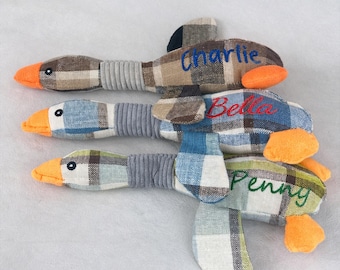 Juguete personalizado de ganso para mascotas, juguete para perros bordado a medida, juguetes con el nombre de la mascota, regalo para dueños de mascotas, regalo para cachorros, regalo para mamás perrunas, regalo de cumpleaños