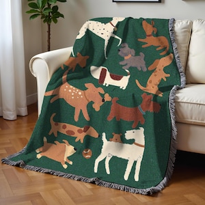 funny dog Woven Blanket, dog lovers gift, gift for dog mom, dog decor, blanket for kids room, sofa woven blanket, distracted by dogs