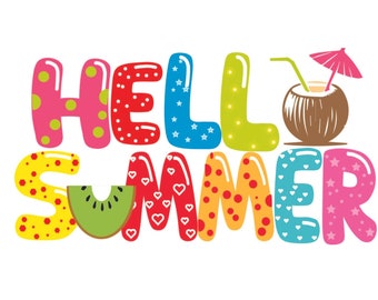 Hello summer png sublimation design download, hello summer png, summer vibes png, palm trees png, sublimate designs download