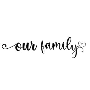 Our Family SVG cut file for cricut and silhouette with hearts, png, eps, Quote SVG
