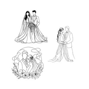 Marié et femme SVG, mariage couple, mariage SVG, svg fiançailles, clipart mariage, mariée svg, SVG pour Couple marié, Svg mari femme
