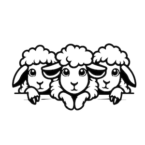 Pecora svg, Agnello divertente svg, Cricut, Gregge di pecore Suffolk, Animale da fattoria che sbircia, Pecora di Natale Png clipart Download, Logo vettoriale design