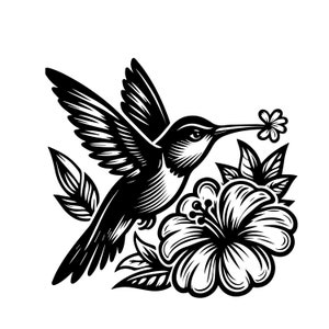 Hummingbird Svg - Cricut, Silhouette | Vector Hummingbird Cut File, Hummingbird Flowers Svg, Humming Bird Svg, Bird svg, Hummingbird Vector