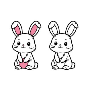 Paashaas gezicht SVG, schattige Bunny gezichten SVG, paashaas SVG, Bunny silhouet, Kids Easter SVG