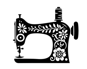 Sewing Machine logo SVG PNG , Sewing split monogram frame svg, Floral Sewing Machine svg, Craft svg, Quilting Name cut file, Love to sew