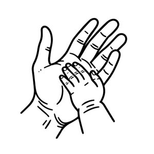 Bambino che si tiene per mano Plotter File SVG PNG Genitore Cricut Papà Amore Silhouette Scarica Child Clipart Family Vinyl Cut File