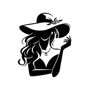 Paquete de imágenes prediseñadas SVG y PNG de siluetas de damas de moda; diseños minimalistas elegantes para marcas, carteles, decoración, manualidades con láser y Cricut