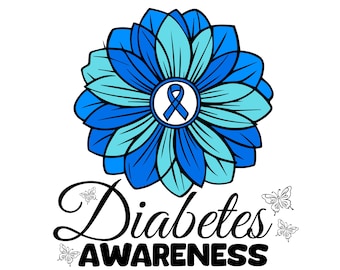Diabetes Awareness Png, Diabetes Png, Blue Ribbon Png, Diabetes Rainbow, T1d Awareness Design, In November I Wear Diabetes Blue svg
