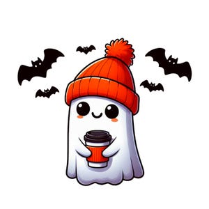 Cute ghost png, Halloween png, coffee png, bougie png, bougie ghost, here for the boos, sticker png, mug png, Trending png, pod