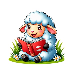 Pacchetto di clipart di pecore divertenti / Pacchetto di clipart di pecore stravaganti / Clipart di animali da fattoria sciocchi png / Uso commerciale / Download digitale svg,png
