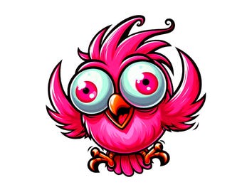 Pájaro divertido PNG, ilustraciones de pájaros extravagantes, pájaros caprichosos, clip art de pájaros locos, lindos pájaros PNG, dibujos animados de pájaros, divertidos pájaros PNG SVG