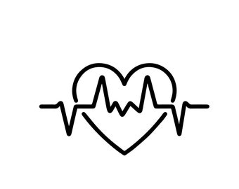 Heartbeat Line SVG Files | ECG EKG Cut Files | Healthcare Vector Files | Nurse Vector | Heartbeat Pulse Clip Art