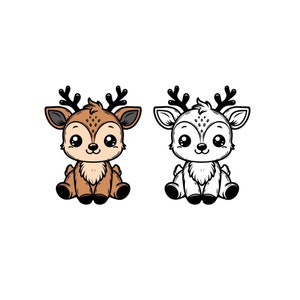 File di taglio SVG dei cervi, Baby Deer SVG, file di taglio, Cervi svegli SVG