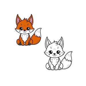 Mignon bébé renard SVG, animaux des bois Svg, forêt, mignon renard SVG, renard svg pour Cricut, couches, Eps, animaux, Cricut, Silhouette, téléchargement instantané