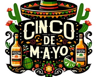 Cinco De Mayo Clipart Shirt Sublimation Design, Digital Download PNG Instant DIGITAL ONLY, Tshirt png Design, Mexican Skull Png