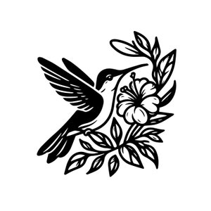 Hummingbird Svg - Cricut, Silhouette | Vector Hummingbird Cut File, Hummingbird Flowers Svg, Humming Bird Svg, Bird svg, Hummingbird Vector