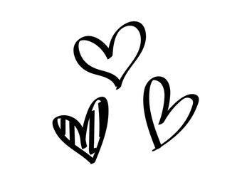 Paquete de svg de corazón, svg de corazón, svg de corazón dibujado a mano, svg de corazón abierto, svg de corazón de doodle, svg de corazón de bosquejo, svg de amor, svg de San Valentín, cricut, png
