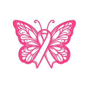 Schmetterling Brustkrebs SVG, Brustkrebs Blatt, Brustkrebs Bewusstsein geschnitten, Pink Ribbon Zeichen, Brustkrebs Dxf, geschnitten Datei für Cricut verwendet