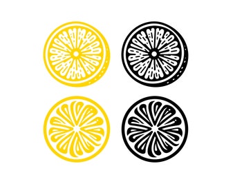 Lemon SVG Bundle, Lemon Slice Svg, Summer Fruit Clipart, Lemon Cut File, Lemon Vector, Lemon Png, Digital Download