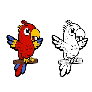 Papagei Schneidedatei Papagei SVG PNG, jpg, Cricut Cut Dateien, überlagert. Dschungelvögel, Regenwald, Niedlich. Bunt. Bundle, Sofort-Download.