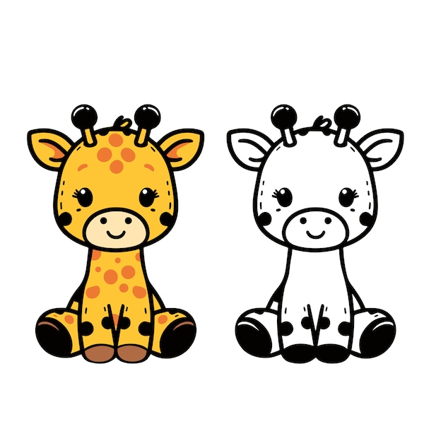 Giraffe SVG, Cute baby giraffe SVG, Cut file for Cricut and Silhouette, Clipart, Vector Graphics, Baby Giraffe Clipart, Instant Download