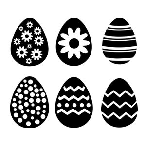 Paquete de huevos de Pascua Archivos SVG / Archivos de corte de Pascua 2024 / Archivos vectoriales de silueta de huevo de Pascua / Vector de Pascua feliz / Lindo clip de huevo de Pascua