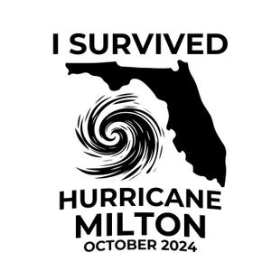 Ich überlebte Hurrikan Milton png , svg, Florida Tropensturm SVG-PNG-EPS, T-Shirt, Wetter, Cricut, T-Shirt, Boot, Oktober 2024, Tampa