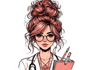 Pão bagunçado afro Nurse Life png download de design de sublimação, Nurse Life png, Pão bagunçado png, Pão bagunçado de enfermeira png, download de designs sublimados