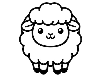 Sheep SVG. Baby Lamb Bundle Clipart PNG. Sheep Boy - Girl Cut Files. Farm Animals with Sunglasses Silhouette Vector Cutting Machine Download