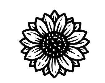 Sunflower SVG, Floral SVG, Sunflower Clipart, Flower SVG, Sunflower Template, Cut File Cricut/Silhouette, Vector Stencil Print Eps Png