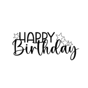 Happy Birthday cake toppers, digital designs in png, svg, and STUDIO format, immediate download. Cake topper svg