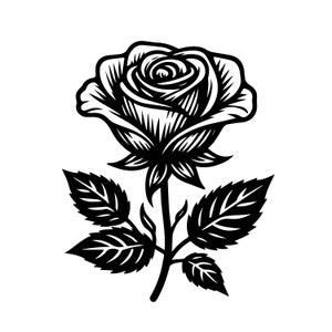 Single Rose Svg, Flower Download Svg png Cut file, Rose, Clip art download, huwelijksgeschenk, Rose Flower svg, download, cricut svg silhouet