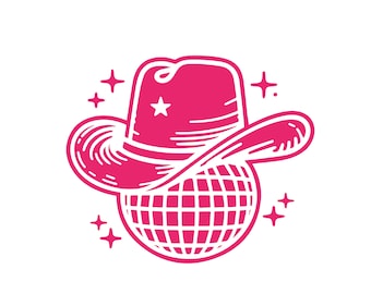 Disco Cowgirl SVG, Bachelorette SVG, Sublimation Design, Disco Cowboy Svg, Cappello da cowboy Svg, Disco Ball Svg, Cricut, Png, Svg, sublimazione
