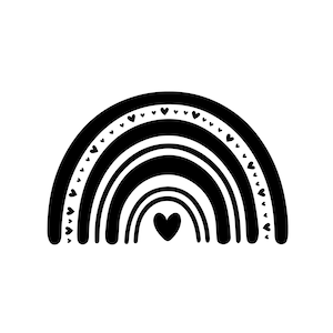 Arco-íris com Coração svg, Arco-íris svg, Arco-íris Clipart svg, Arco-íris Simples svg, Svg Eps Png Silhouette Cricut