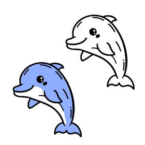 Niedliche Delfin-Svg, Baby-Delfin, Delfin-Svg, Delfin Clipart, Delfin-Gliederungs-Svg, geschnitten Datei, Meerestier, Ozeantier Clipart, Babyparty, Geburtstag