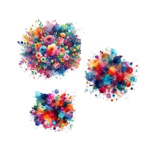 Aquarelle couleur Splash Clipart PNG, Clipart éclaboussures de peinture, Clipart encre à l&#39;alcool, Clipart abstrait PNG, tout usage commercial, téléchargement immédiat