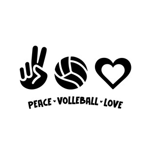 Peace Love Volleyball - Instant Digital Download - svg, png, and eps files included! Peace Hand, Heart