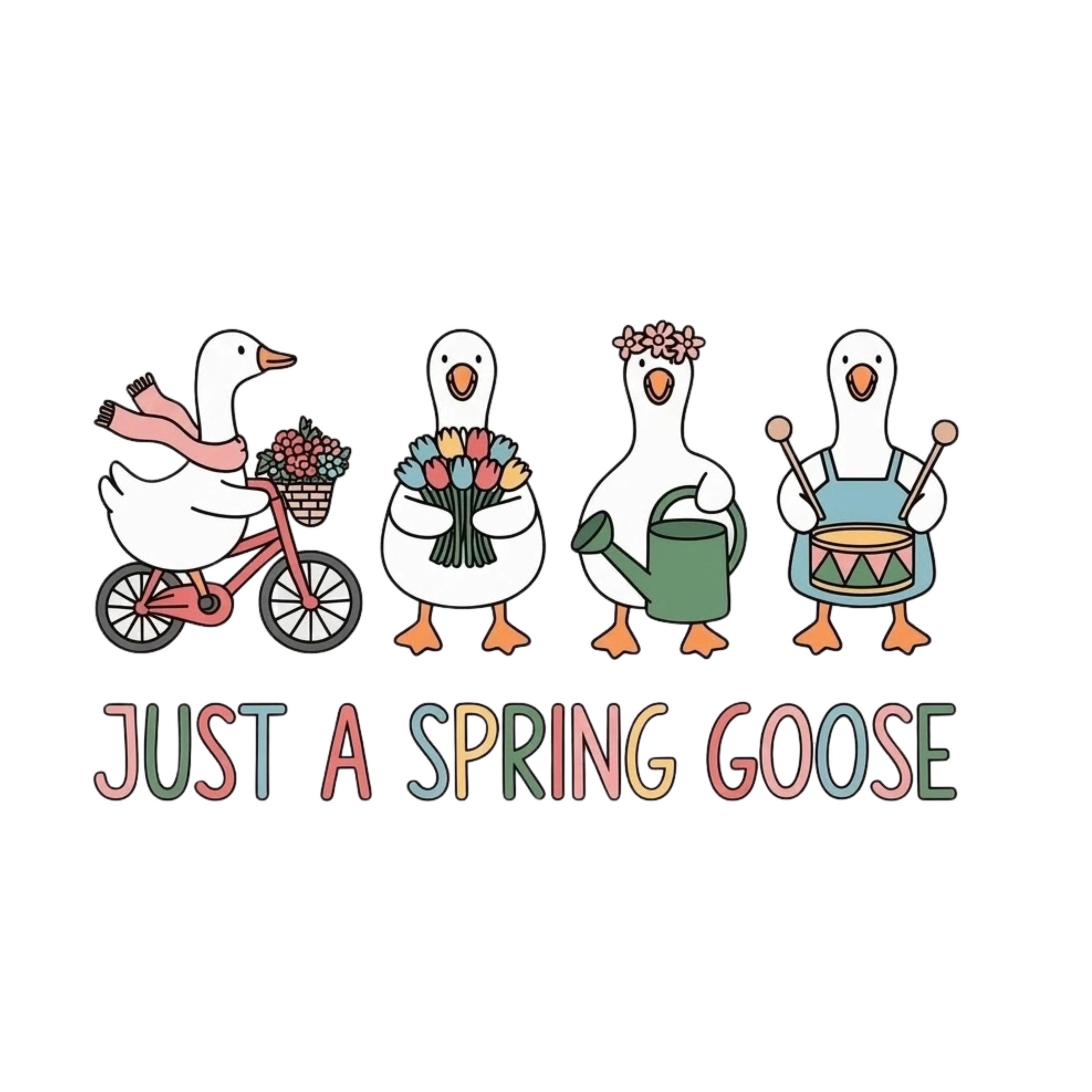 Springtime Goose Just A Spring Goose PNG | Cute Goose Spring Design | Vintage Farm Duck ...