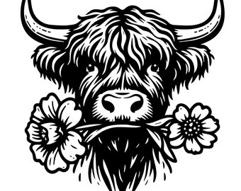 Cute Highland Cow Sitting Svg Png | Highland Cow Svg | Cow Svg | Cute Cow Svg | Baby Cow Svg | Highland Cow Clipart Vector Cutting File Png