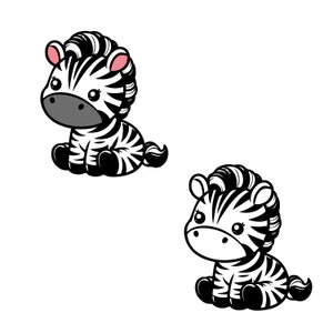 Cebra SVG Lindo bebé cebra contorno archivo cortado Cricut Silueta Jungle Safari Zoo Savanna Animal PNG Bebé Niños Grabado láser Sello digital