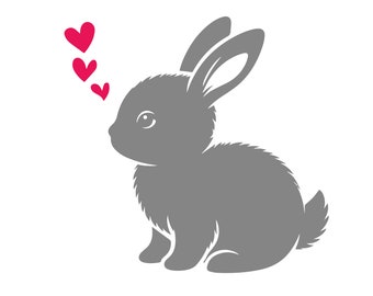 かわいい赤ちゃんウサギの SVG、イースターバニーのカットファイル、ウサギの SVG ベビーシャワーシャツ、かわいい動物のクリップアート、Cricut 用のウサギのシルエット SVG ファイル