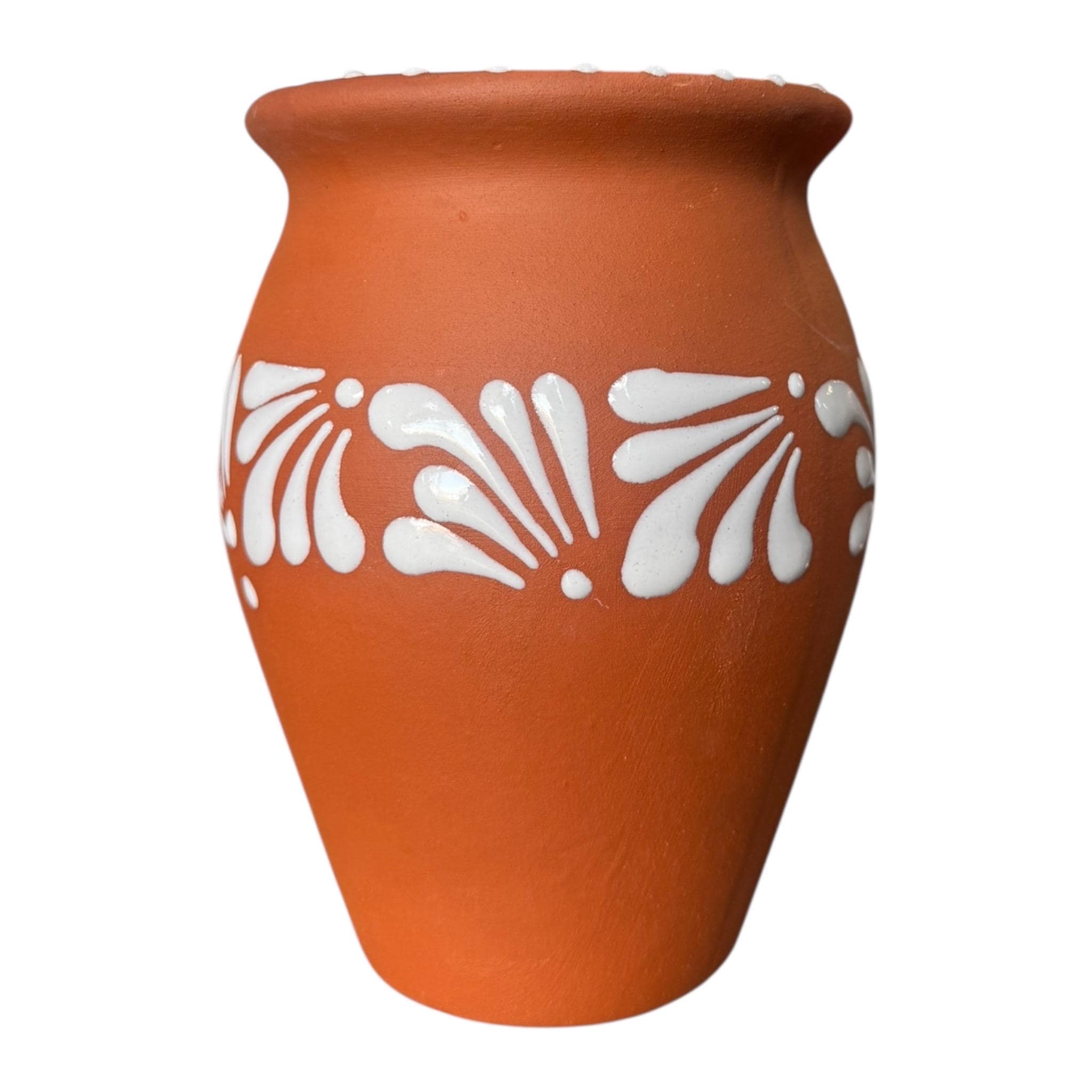 Clay Flower Vase Jarro, Talavera Flower Vase, Brown & White - Etsy