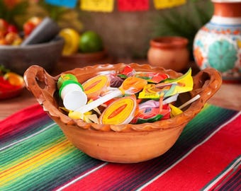 Mexican Candy Bowl Cazuela | Serving Clay Dish | Candy Bar Decor | Rustic Barro Bowl | Party Snack Bowl | Party Decor
