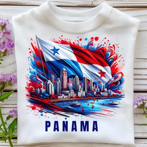 Conception de T-Shirt PNG Panama Drapeau du Panama PNG Conception de sublimation de chemise Panama en téléchargement numérique