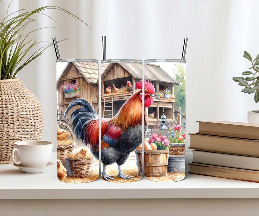 Chicken Tumbler Wrap for 20 Oz Skinny Tumbler Sublimation Designs ...